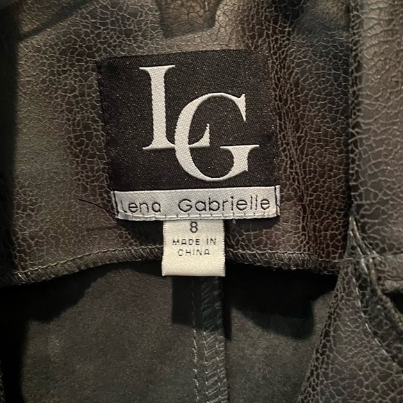 Lena Gabrielle Jacket Ladies Size 8 Green Color amazing Detail Fall Winter Open - Picture 2 of 11